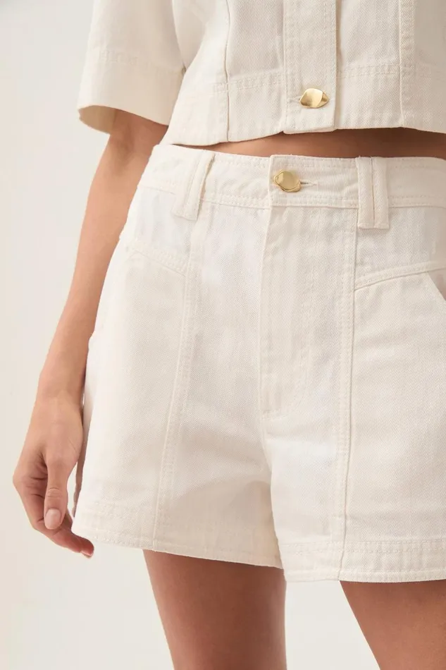 Aje Denim Ren Belmond Denim Short White 8211 Women