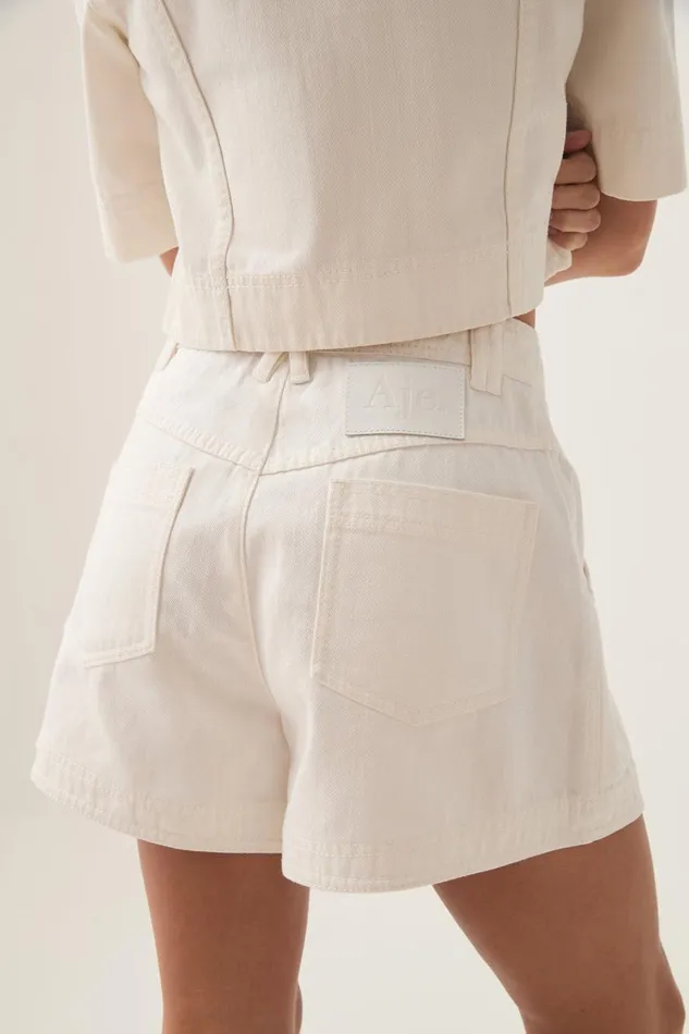 Aje Denim Ren Belmond Denim Short White 8211 Women
