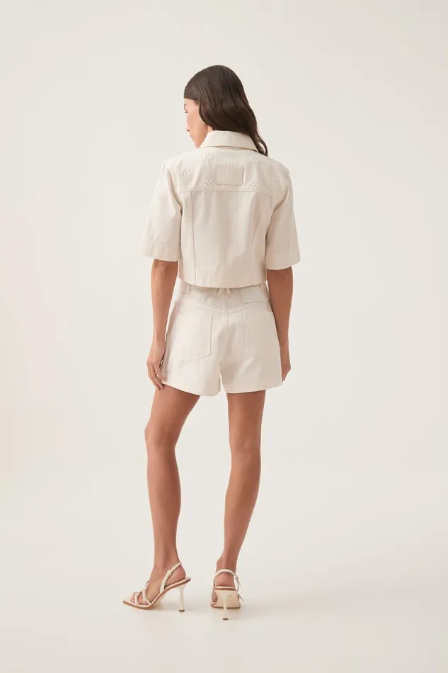 Aje Denim Ren Belmond Denim Short White 8211 Women