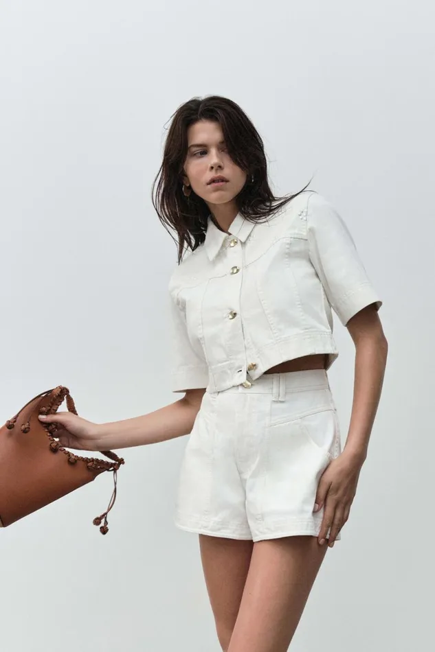 Aje Denim Ren Belmond Denim Short White 8211 Women