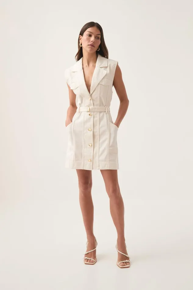 Aje Denim Ren Denim Mini Dress White 8211 Women