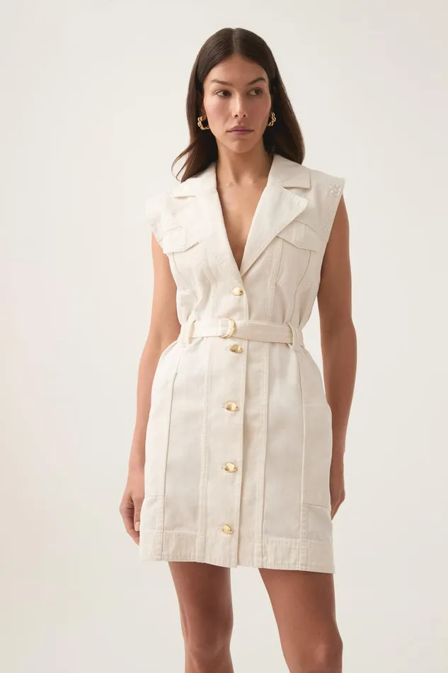 Aje Denim Ren Denim Mini Dress White 8211 Women Aje Denim Ren Denim Mini Dress White 8211 Women
