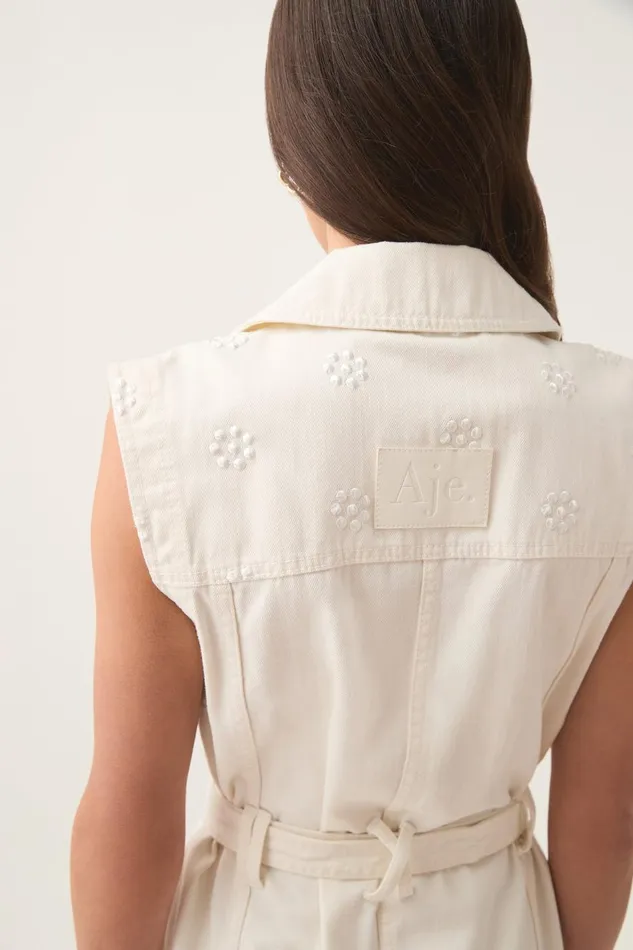 Aje Denim Ren Denim Mini Dress White 8211 Women Aje Denim Ren Denim Mini Dress White 8211 Women