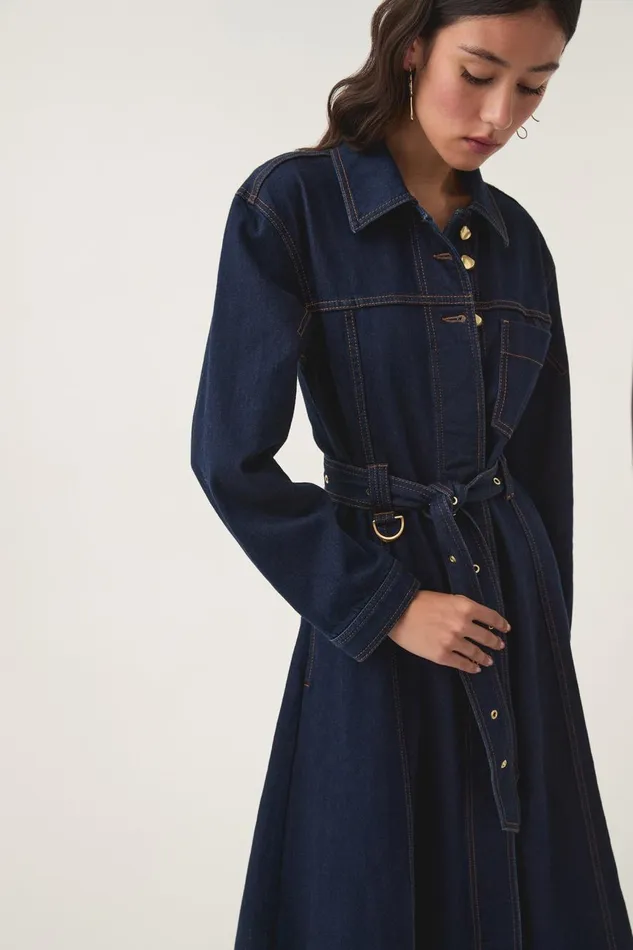 Aje Denim Resonance Denim Midi Dress Indigo 8211 Women Aje Denim Resonance Denim Midi Dress Indigo 8211 Women
