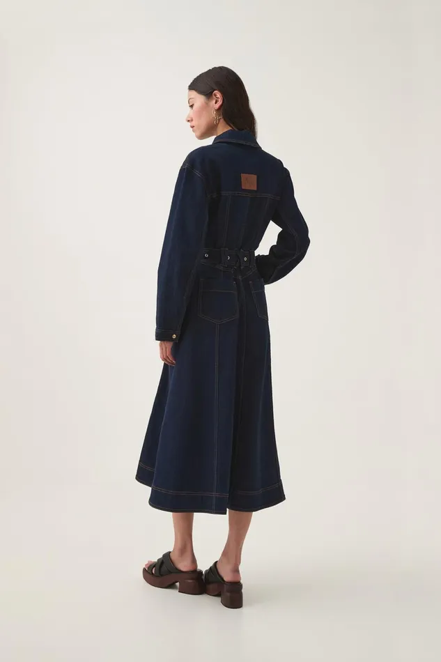 Aje Denim Resonance Denim Midi Dress Indigo 8211 Women Aje Denim Resonance Denim Midi Dress Indigo 8211 Women