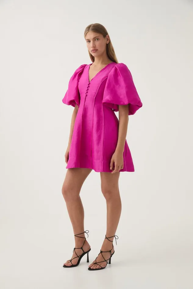 Aje Dresses Dusk Puff Sleeve Mini Dress Deep Magenta 8211 Women Aje Dresses Dusk Puff Sleeve Mini Dress Deep Magenta 8211 Women