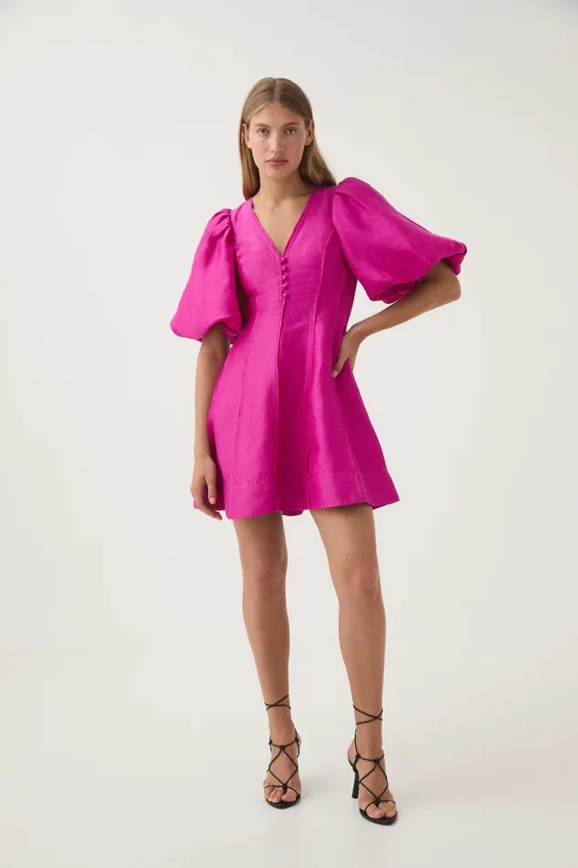 Aje Dresses Dusk Puff Sleeve Mini Dress Deep Magenta 8211 Women Aje Dresses Dusk Puff Sleeve Mini Dress Deep Magenta 8211 Women
