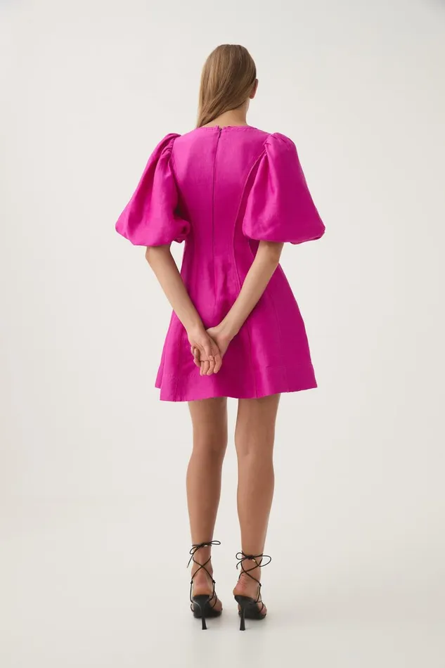 Aje Dresses Dusk Puff Sleeve Mini Dress Deep Magenta 8211 Women Aje Dresses Dusk Puff Sleeve Mini Dress Deep Magenta 8211 Women