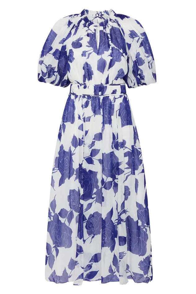 Aje Dresses Elysium Blouson Midi Dress Neo Rose 8211 Women Aje Dresses Elysium Blouson Midi Dress Neo Rose 8211 Women
