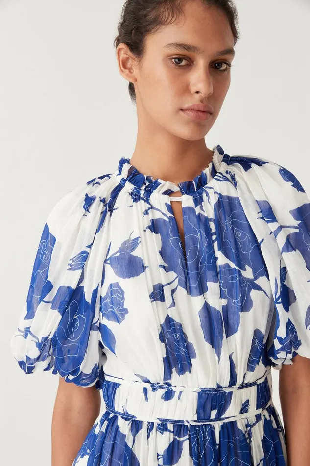 Aje Dresses Elysium Blouson Midi Dress Neo Rose 8211 Women Aje Dresses Elysium Blouson Midi Dress Neo Rose 8211 Women