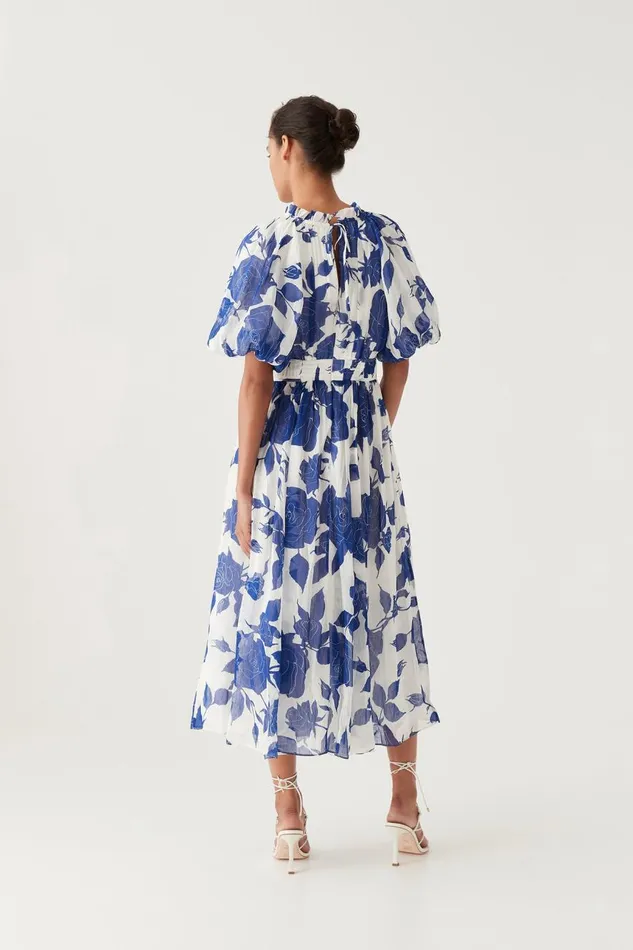 Aje Dresses Elysium Blouson Midi Dress Neo Rose 8211 Women Aje Dresses Elysium Blouson Midi Dress Neo Rose 8211 Women