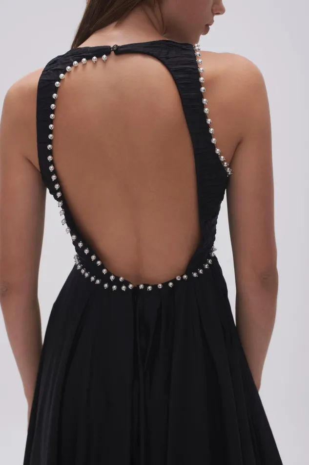 Aje Dresses Florence Pearl Trim Midi Dress Black 8211 Women Aje Dresses Florence Pearl Trim Midi Dress Black 8211 Women