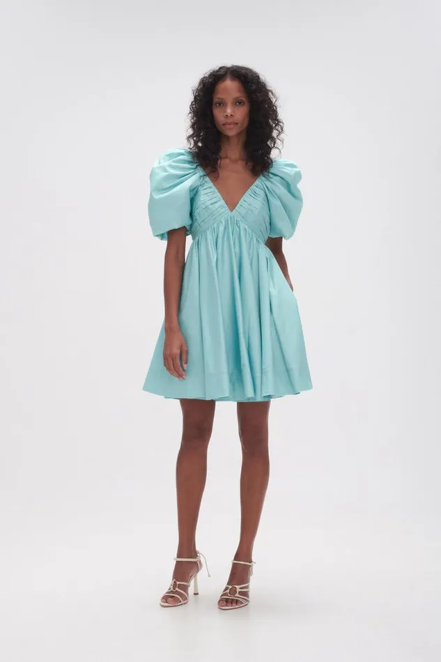 Aje Dresses Gabrielle Plunge Mini Dress Spearmint Blue 8211 Women