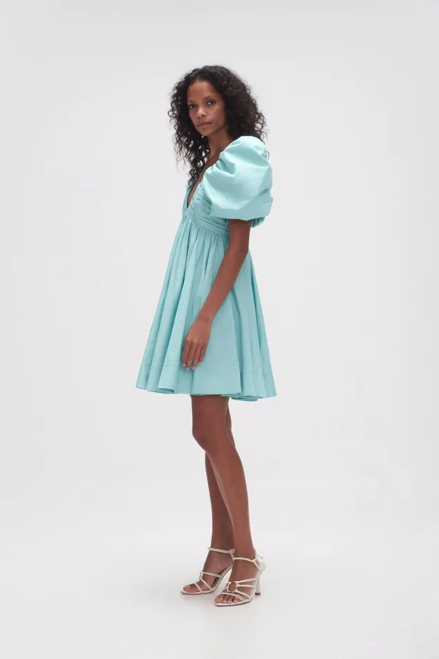 Aje Dresses Gabrielle Plunge Mini Dress Spearmint Blue 8211 Women Aje Dresses Gabrielle Plunge Mini Dress Spearmint Blue 8211 Women