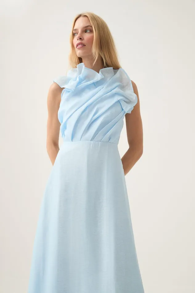 Aje Dresses Genesis Midi Dress Sea Breeze 8211 Women Aje Dresses Genesis Midi Dress Sea Breeze 8211 Women
