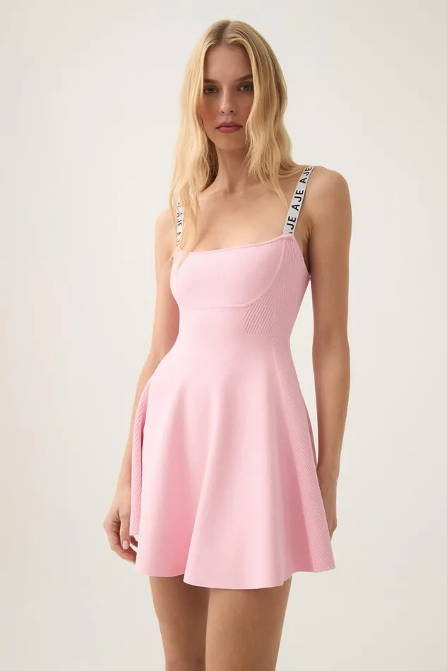 Aje Dresses Leana Knit Mini Dress Sunrise Pink 8211 Women