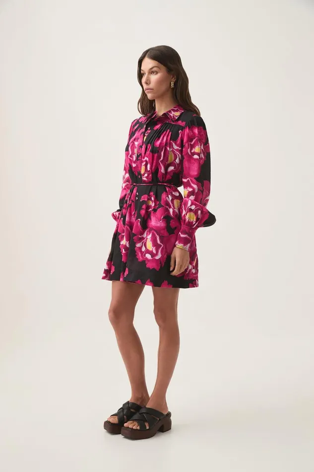 Aje Dresses Lover Gauze Mini Dress Midnight Peony 8211 Women Aje Dresses Lover Gauze Mini Dress Midnight Peony 8211 Women