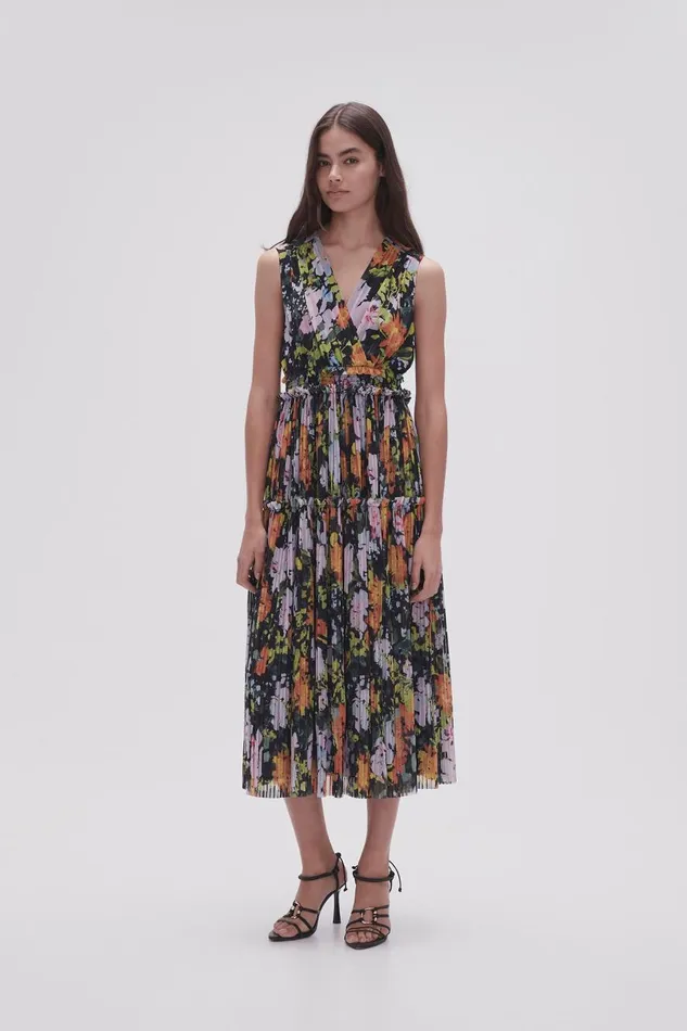 Aje Dresses Marlowe Shirred Midi Dress Midnight Floral 8211 Women