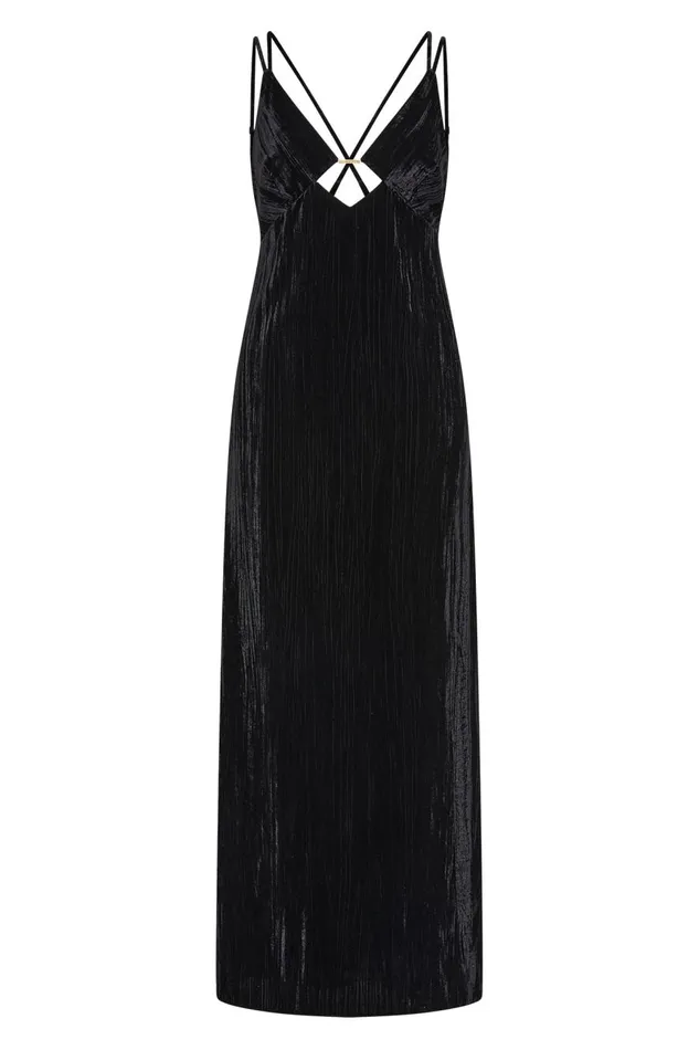 Aje Dresses Moonbow Velvet Maxi Dress Black 8211 Women Aje Dresses Moonbow Velvet Maxi Dress Black 8211 Women