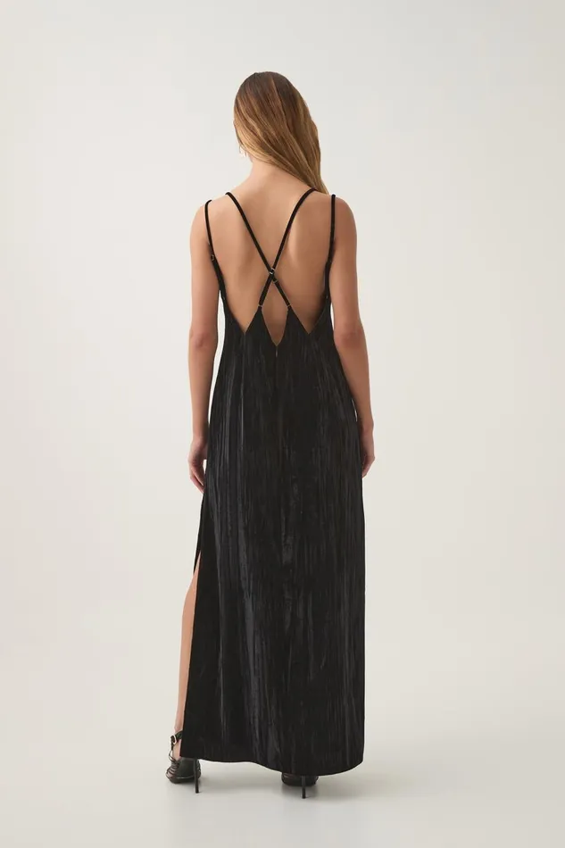 Aje Dresses Moonbow Velvet Maxi Dress Black 8211 Women Aje Dresses Moonbow Velvet Maxi Dress Black 8211 Women