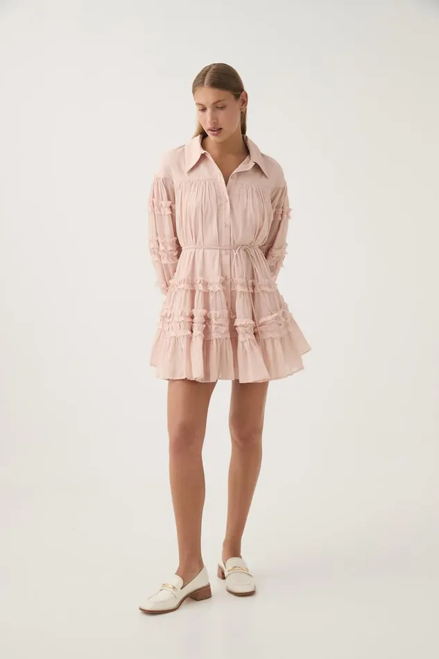 Aje Dresses Pastiche Tiered Mini Dress Blush Pink 8211 Women