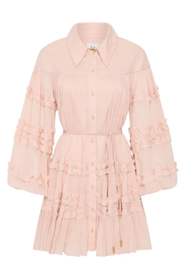 Aje Dresses Pastiche Tiered Mini Dress Blush Pink 8211 Women Aje Dresses Pastiche Tiered Mini Dress Blush Pink 8211 Women