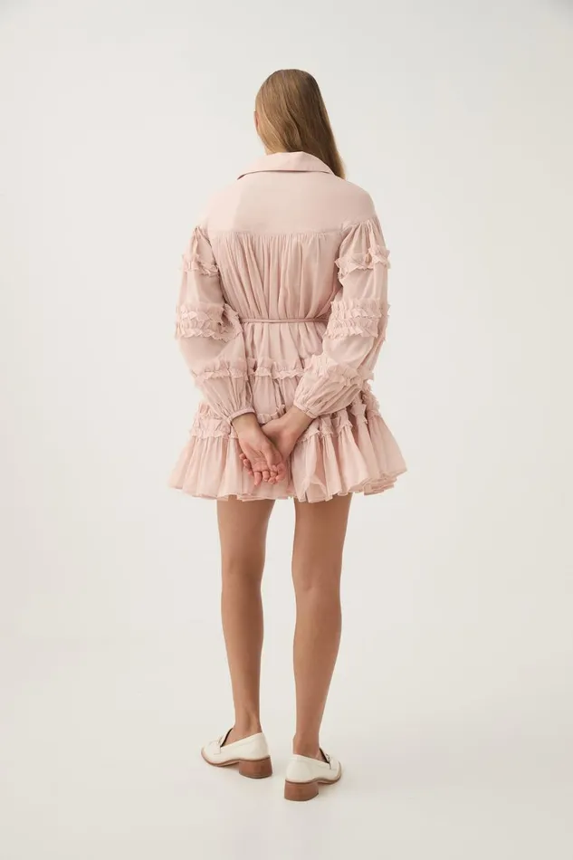 Aje Dresses Pastiche Tiered Mini Dress Blush Pink 8211 Women Aje Dresses Pastiche Tiered Mini Dress Blush Pink 8211 Women