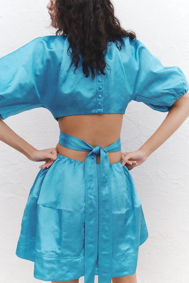 Aje Dresses Psychedelia Cut Out Mini Dress Azure Blue 8211 Women Aje Dresses Psychedelia Cut Out Mini Dress Azure Blue 8211 Women