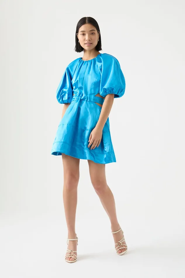 Aje Dresses Psychedelia Cut Out Mini Dress Azure Blue 8211 Women Aje Dresses Psychedelia Cut Out Mini Dress Azure Blue 8211 Women