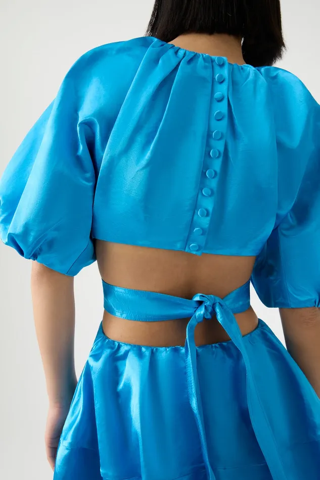 Aje Dresses Psychedelia Cut Out Mini Dress Azure Blue 8211 Women Aje Dresses Psychedelia Cut Out Mini Dress Azure Blue 8211 Women