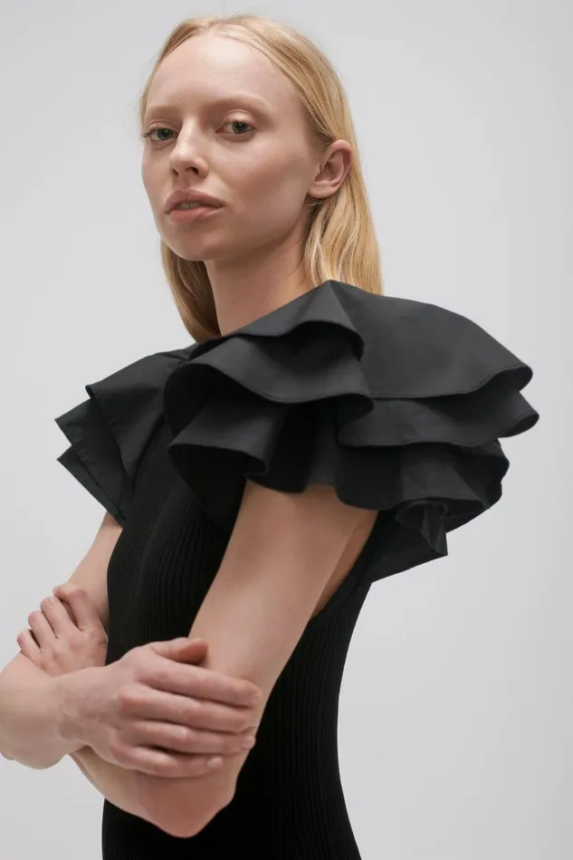 Aje Dresses Questa Puff Midi Dress Black 8211 Women Aje Dresses Questa Puff Midi Dress Black 8211 Women