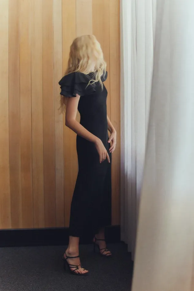 Aje Dresses Questa Puff Midi Dress Black 8211 Women Aje Dresses Questa Puff Midi Dress Black 8211 Women