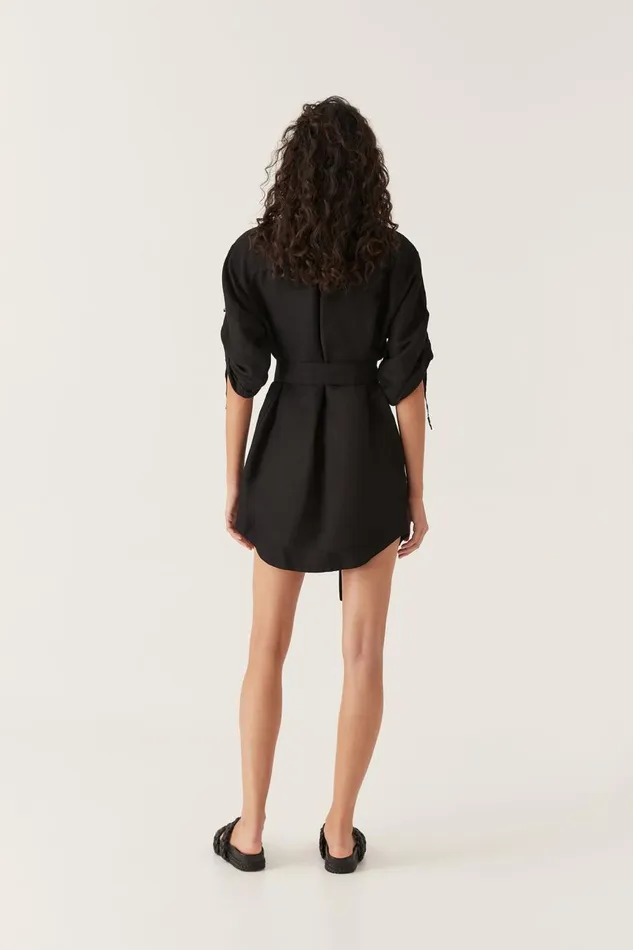 Aje Dresses Signal Logo Shirt Mini Dress Black 8211 Women Aje Dresses Signal Logo Shirt Mini Dress Black 8211 Women
