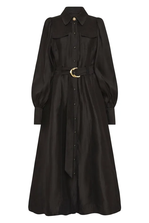 Aje Dresses Tasmin Belted Midi Dress Black 8211 Women Aje Dresses Tasmin Belted Midi Dress Black 8211 Women