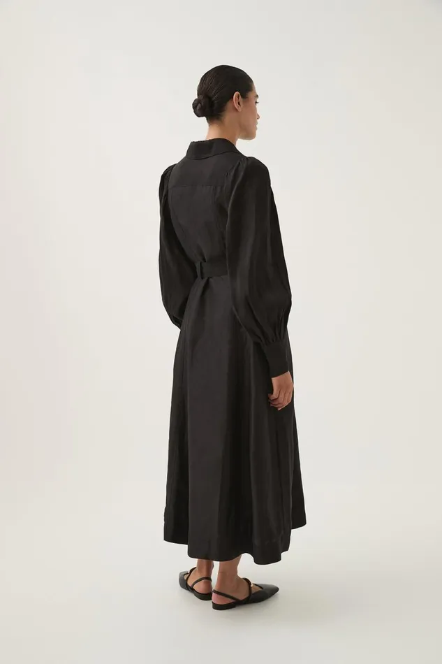 Aje Dresses Tasmin Belted Midi Dress Black 8211 Women Aje Dresses Tasmin Belted Midi Dress Black 8211 Women