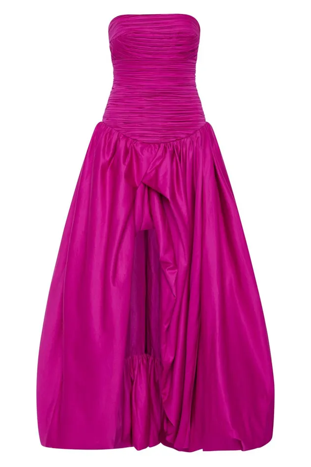Aje Dresses Violette Bubble Hem Maxi Dress Deep Magenta 8211 Women Aje Dresses Violette Bubble Hem Maxi Dress Deep Magenta 8211 Women