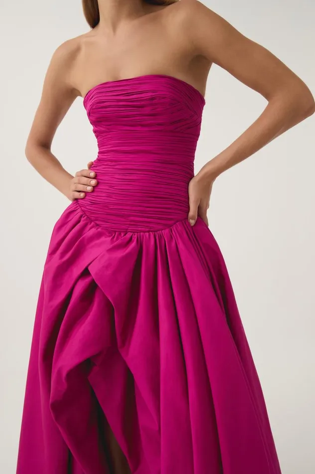 Aje Dresses Violette Bubble Hem Maxi Dress Deep Magenta 8211 Women Aje Dresses Violette Bubble Hem Maxi Dress Deep Magenta 8211 Women