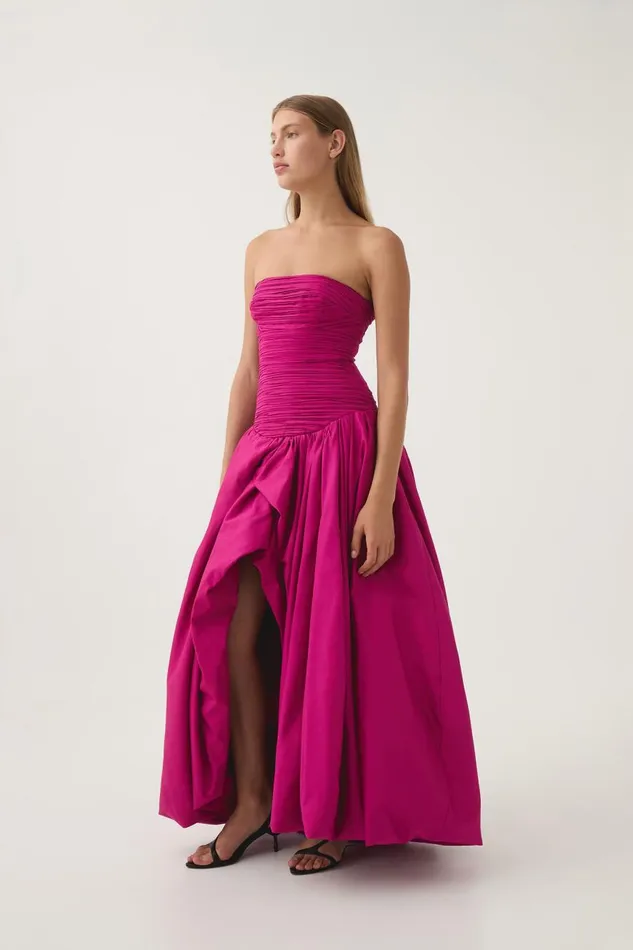 Aje Dresses Violette Bubble Hem Maxi Dress Deep Magenta 8211 Women Aje Dresses Violette Bubble Hem Maxi Dress Deep Magenta 8211 Women