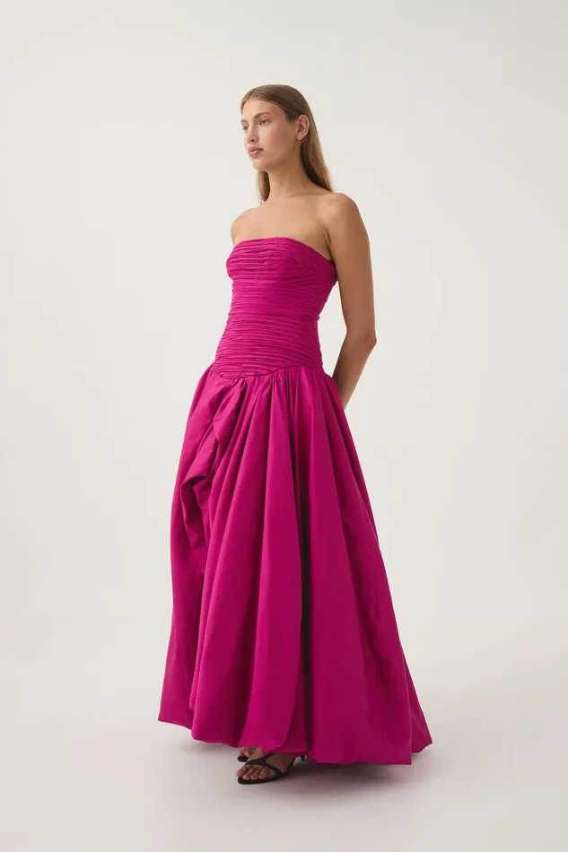 Aje Dresses Violette Bubble Hem Maxi Dress Deep Magenta 8211 Women Aje Dresses Violette Bubble Hem Maxi Dress Deep Magenta 8211 Women
