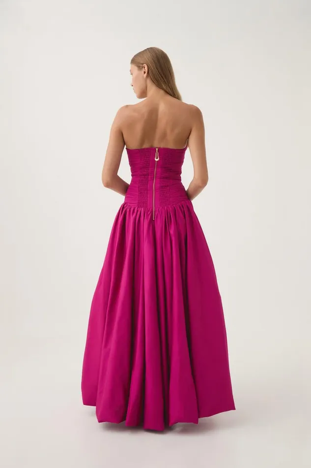 Aje Dresses Violette Bubble Hem Maxi Dress Deep Magenta 8211 Women Aje Dresses Violette Bubble Hem Maxi Dress Deep Magenta 8211 Women