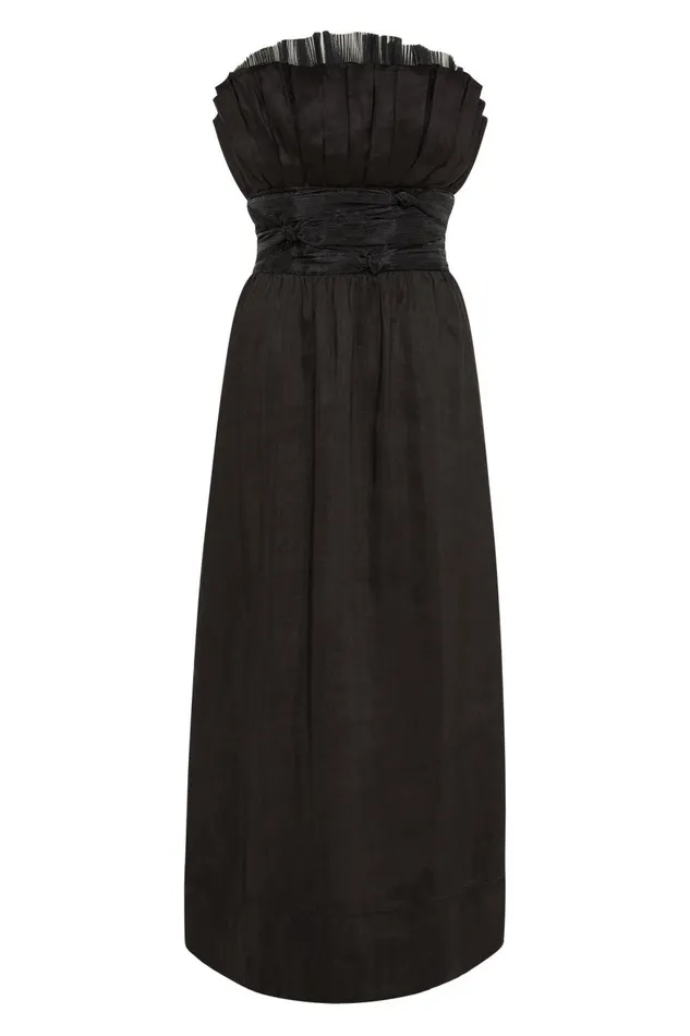 Aje Dresses Whisper Knot Waist Midi Dress Black 8211 Women Aje Dresses Whisper Knot Waist Midi Dress Black 8211 Women
