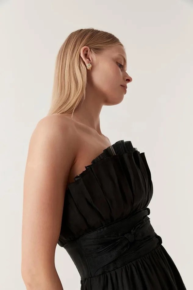 Aje Dresses Whisper Knot Waist Midi Dress Black 8211 Women Aje Dresses Whisper Knot Waist Midi Dress Black 8211 Women