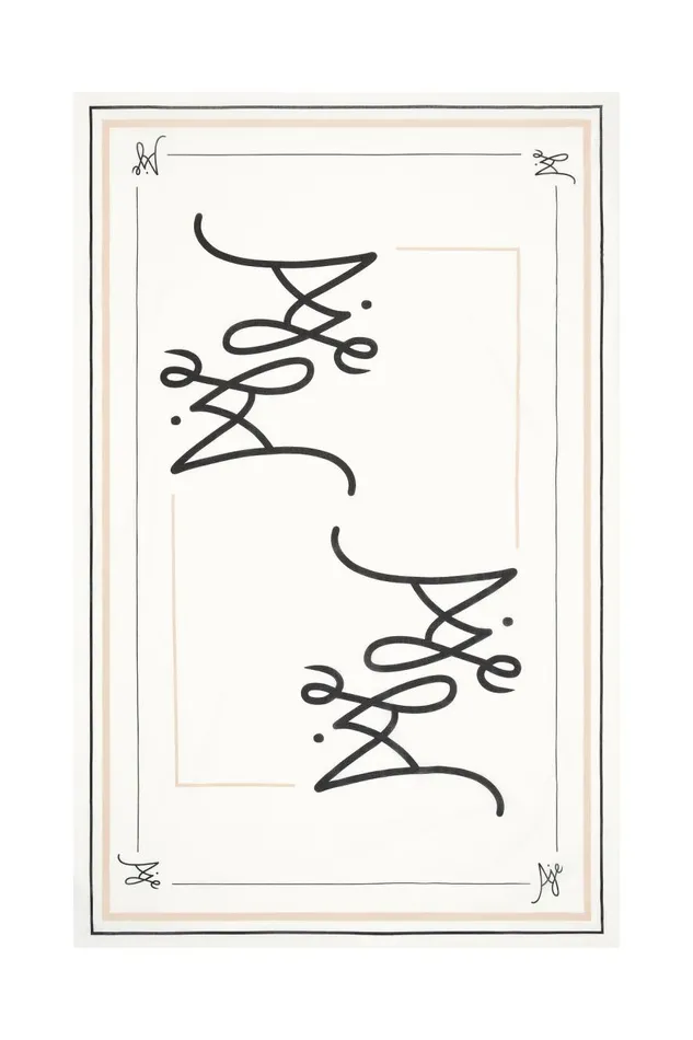 Aje Hats and Scarves Emmy Logo Sarong Ivoryblack Logo 8211 Women Aje Hats and Scarves Emmy Logo Sarong Ivoryblack Logo 8211 Women