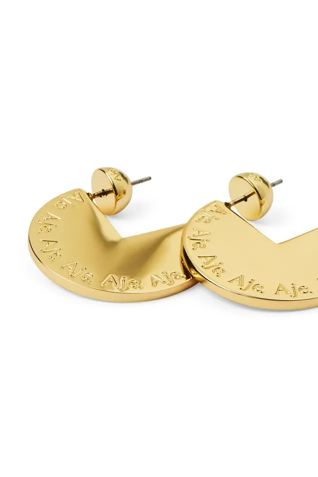 Aje Jewelry Alethia Logo Earring Gold 8211 Women Aje Jewelry Alethia Logo Earring Gold 8211 Women