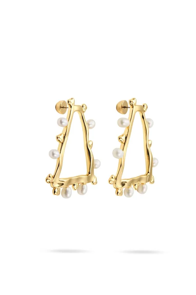 Aje Jewelry Descend Pearl Stud Goldpearl 8211 Women Aje Jewelry Descend Pearl Stud Goldpearl 8211 Women