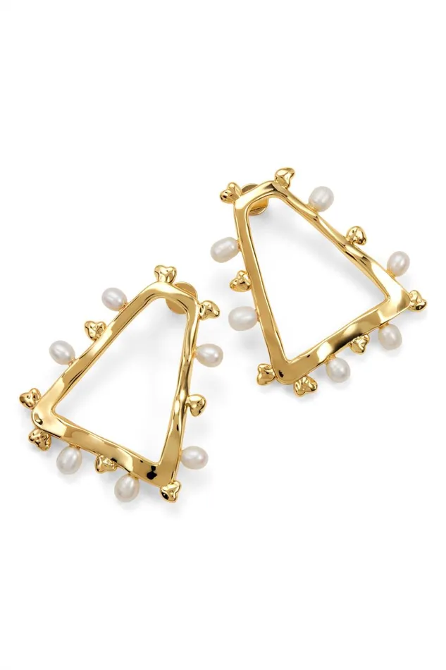 Aje Jewelry Descend Pearl Stud Goldpearl 8211 Women Aje Jewelry Descend Pearl Stud Goldpearl 8211 Women