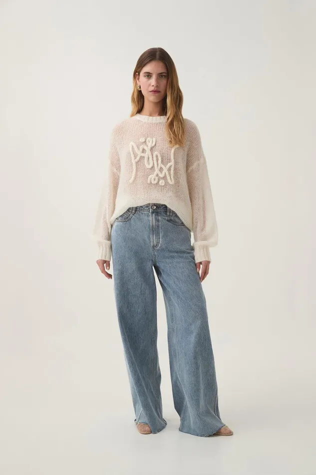 Aje Knitwear and Jumpers Prophecy Logo Knit Ivory 8211 Women