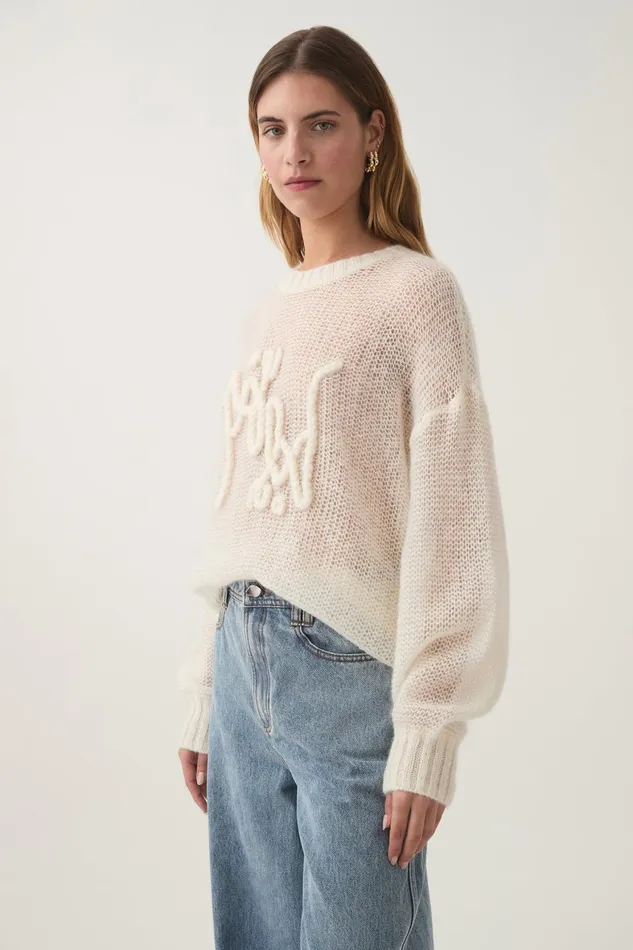 Aje Knitwear and Jumpers Prophecy Logo Knit Ivory 8211 Women