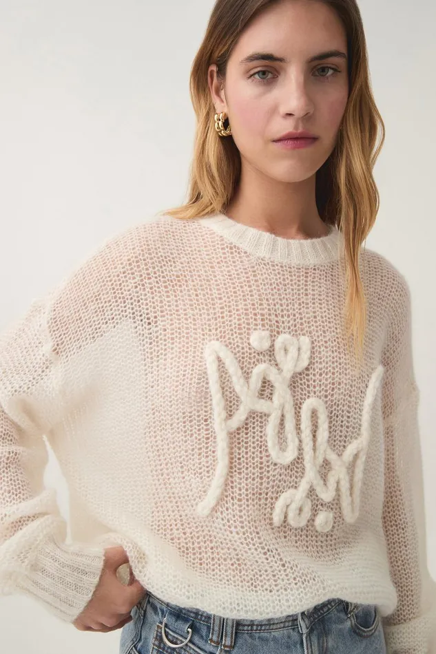Aje Knitwear and Jumpers Prophecy Logo Knit Ivory 8211 Women