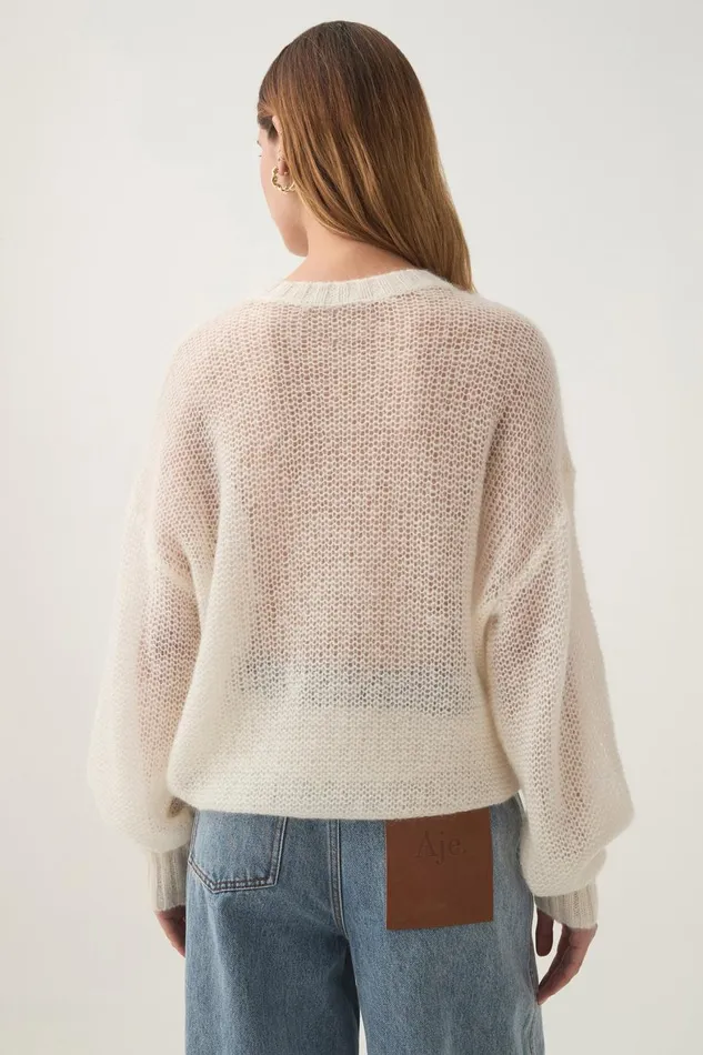 Aje Knitwear and Jumpers Prophecy Logo Knit Ivory 8211 Women